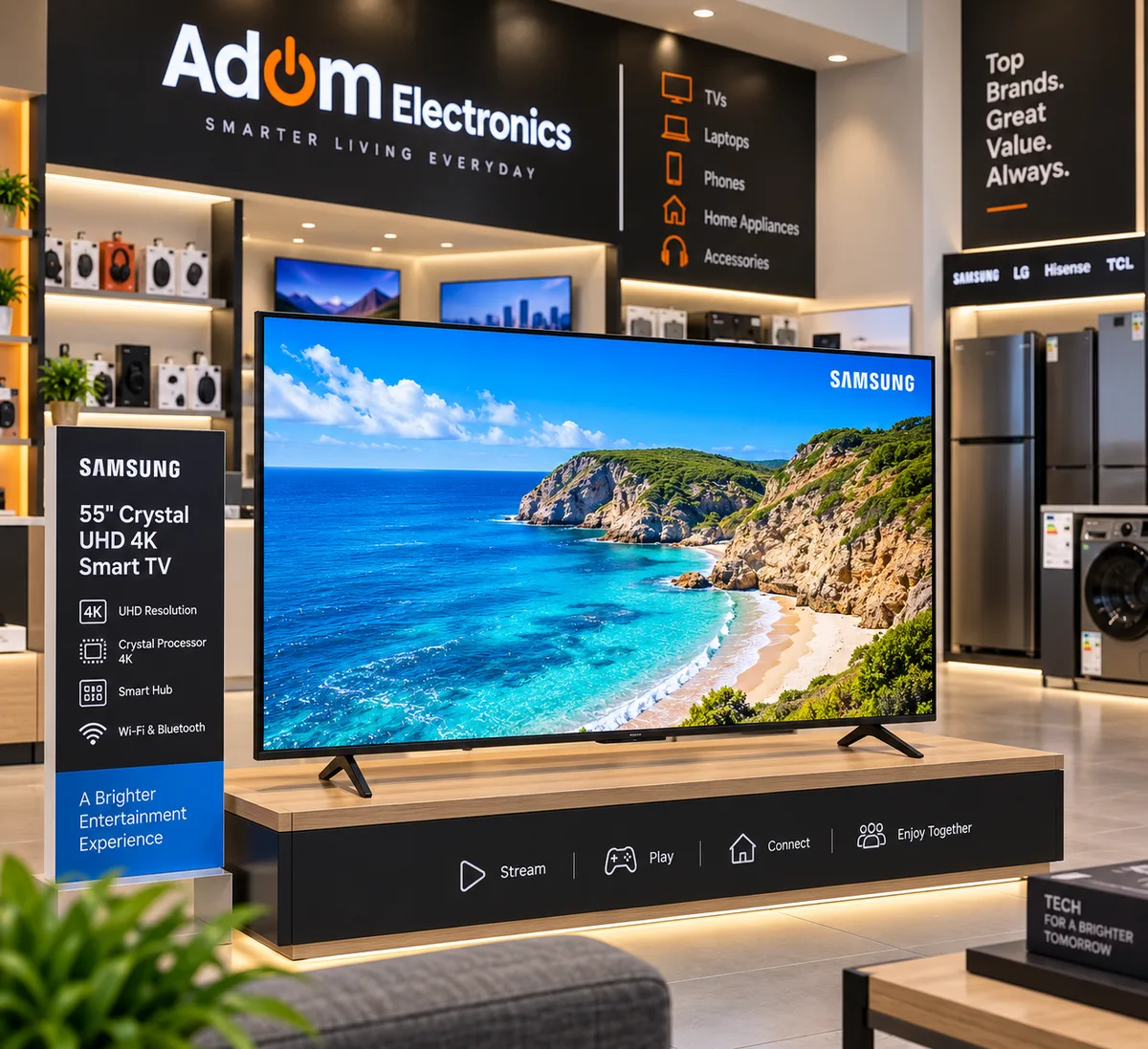 Samsung 55 inch Crystal UHD 4K smart TV