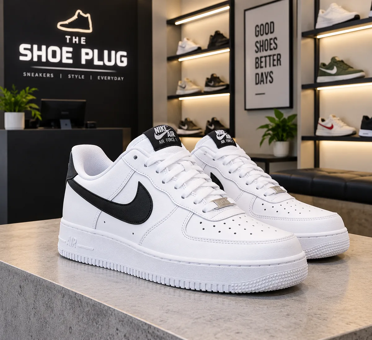 Nike Air Force 1 low, white and black