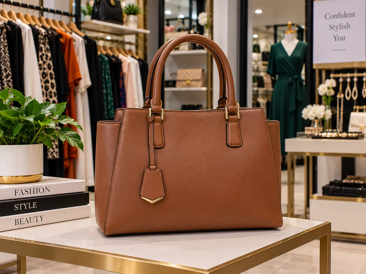 Tan leather handbag