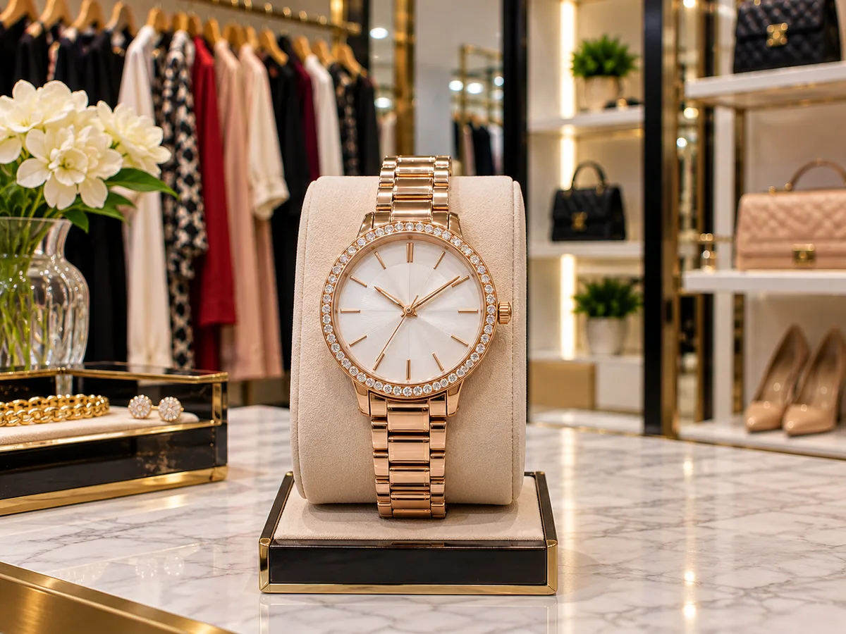Rose gold bracelet watch