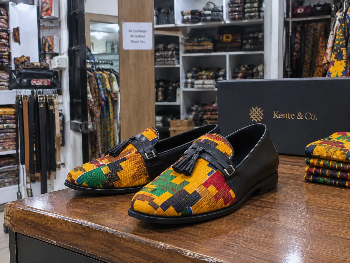 Kente tassel loafers